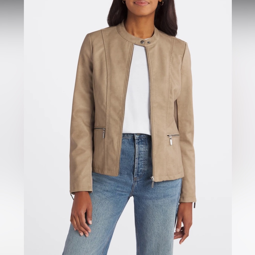 Mo-Ka Ebele Faux Leather Tan Jacket NWT stitch fix